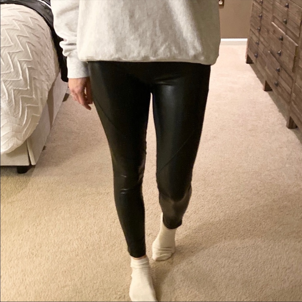 Aritzia leather and frabric pants